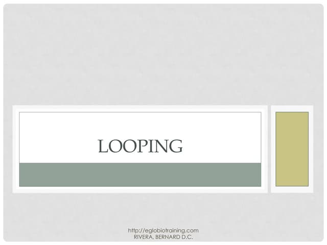Looping and Switchcase BDCR