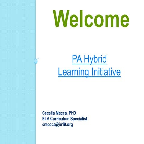 Into to Hybrid Learning: Rotations & Lesson Planning
