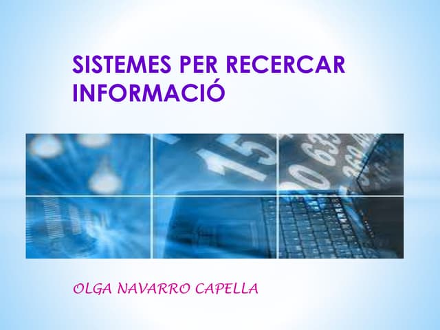 SISTEMES DE RECERCA D'INFORMACIÓ
