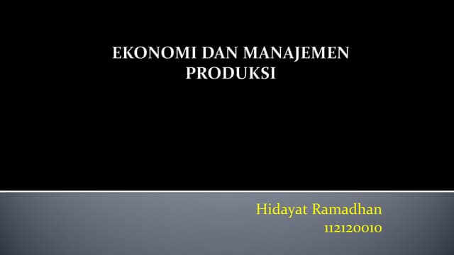 EKONOMI & MANAJEMEN AGRIBISNIS