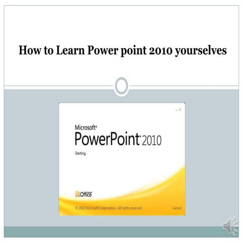 how to learn power point 2010