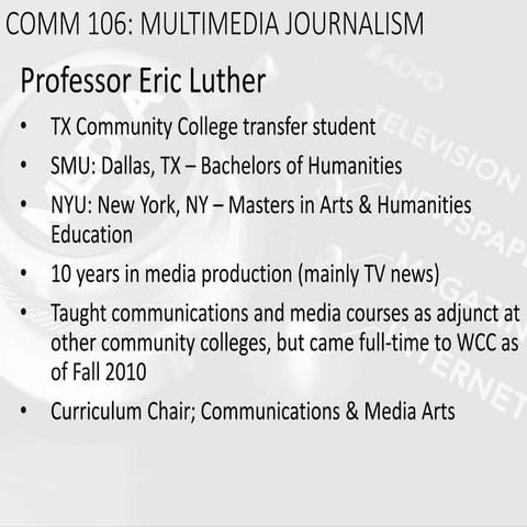 Online journalism Course Outline (Module Presentation ) | PDF