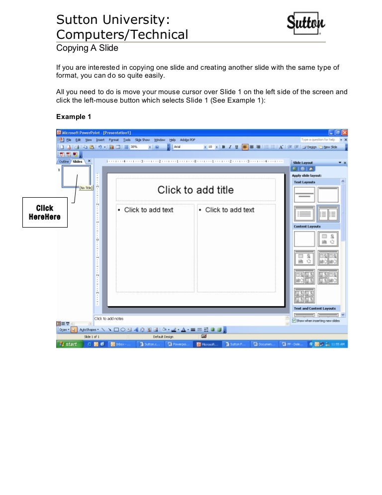 Power Point Copying A Slide