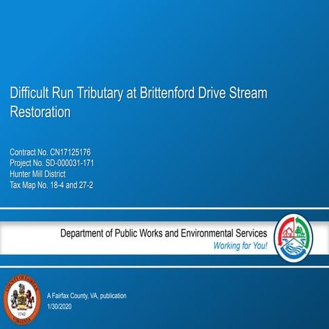 Difficult Run Tributary at Brittenford Drive Stream Restoration | PPTX