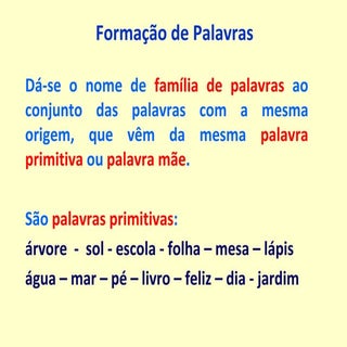 Powerpoint   formação de palavras