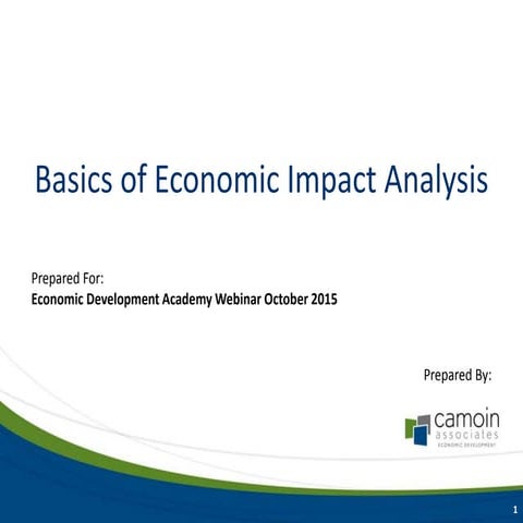 Basics of Economic Impact Analysis 