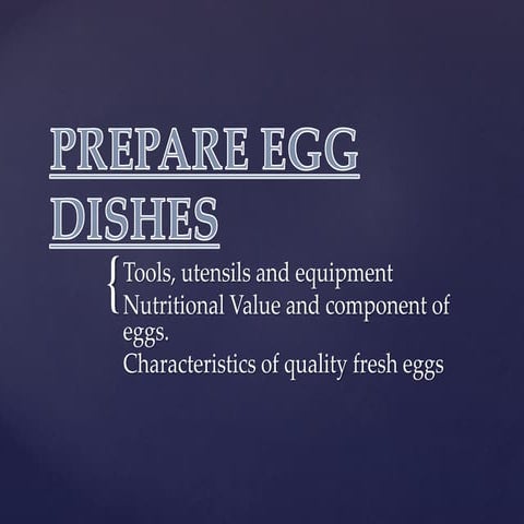 Power point  prepare egg dishes