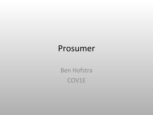 Presentatie prosumer