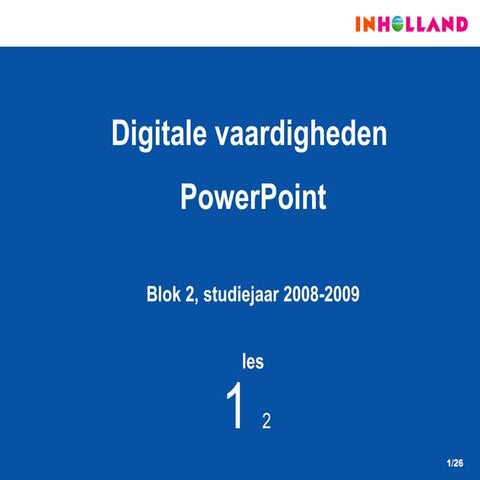 Power Point Presentatie Training 1   0809