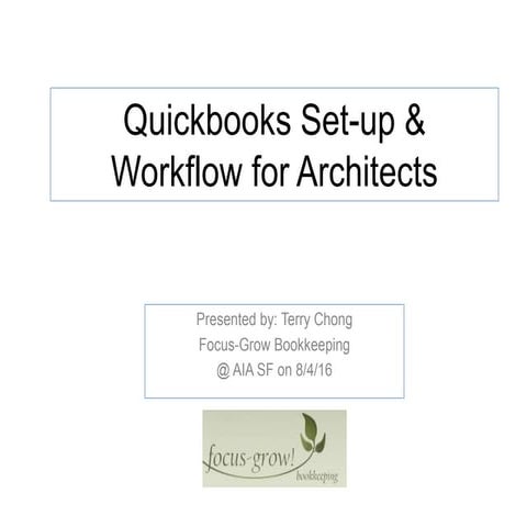 Quickbooks Set-up & Workflow for architects