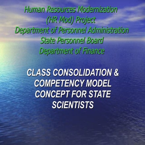 State of California Scientist Classes Competency Model