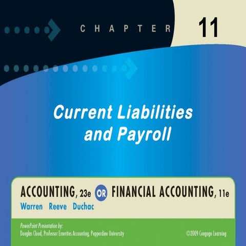 Unit 11 - Current Liabilities and Contingent Liabilities