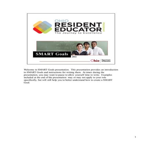 Power point smart goals from ode