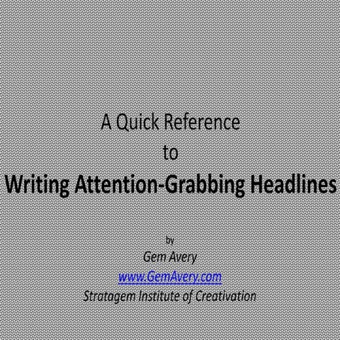 Writing A Good Headline