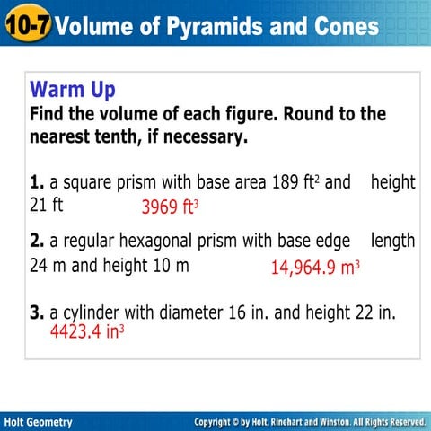 powerpoint 10-7 (1) the Volume of the Pyramid