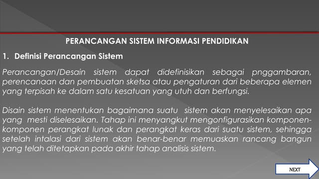 Power Point - Sistem Informasi Manajemen - PERANCANGAN SISTEM INFORMASI PENDI...