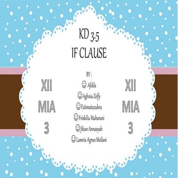 IF CLAUSE - CONDITIONAL SENTENCES PRESENTATION