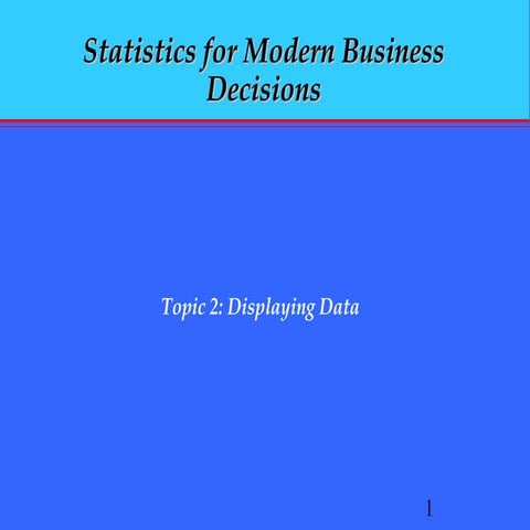 Statistics for Modern Business Decisions