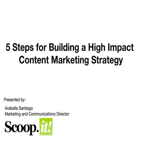 5 Steps for High Impact Content Marketing Strategy