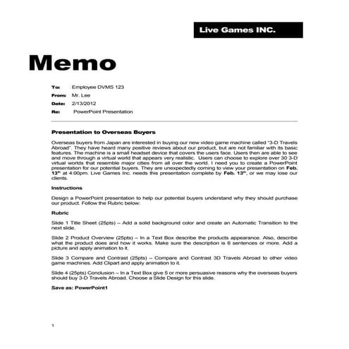 Power point assignment 1