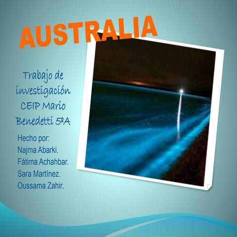 Trabajo de investigación. Australia. CEIP Mario Benedetti.Hecho por niños y n...