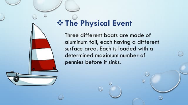Buoyancy boat experiment by Stephen DeMeo