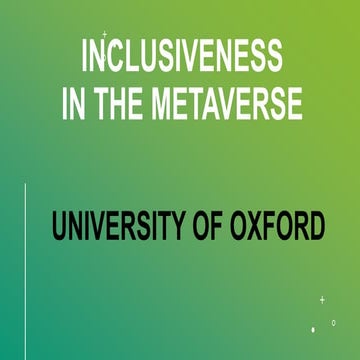 Inclusiveness in the Metaverse
