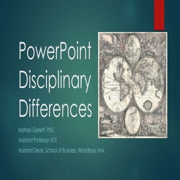 PowerPoint Disciplinary Differences - Woodbury Faculty Research Presentation