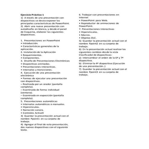 Ejercicio práctico power point no. 1 | PDF