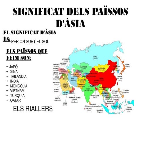 Treball sobre l'origen del nom del països d'Asia