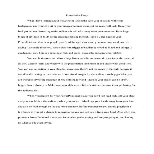 Power point essay