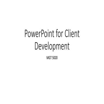 PowerPoint for Client   Development.pptx