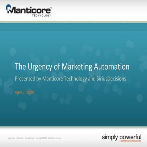 Webinar: The Urgency of Marketing Automation