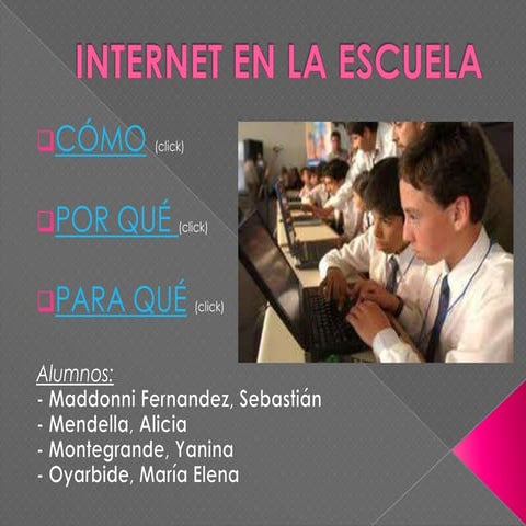 Powerpoint grupo a internet en la escuela
