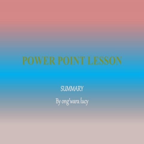 Power point lesson