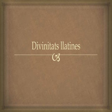 Divinitats llatines i la pervivència d'aquestes a la Barcelona actual