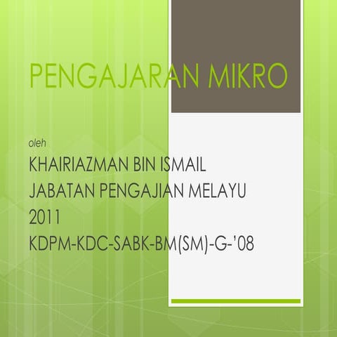 PENGAJARAN MIKRO