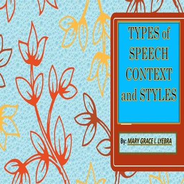 Types of speech context and style