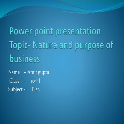 Power point presentation