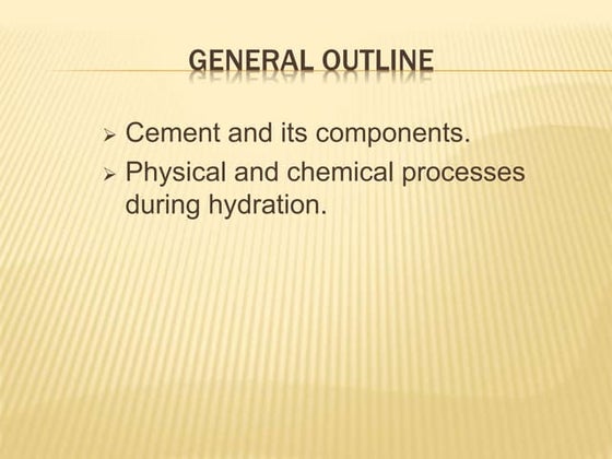 Hydration of cement | PPTX | Chemistry | Science