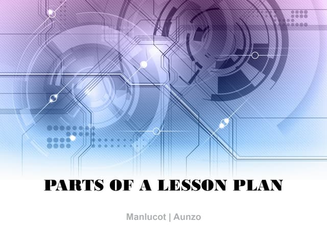 Part of the Lesson Plan