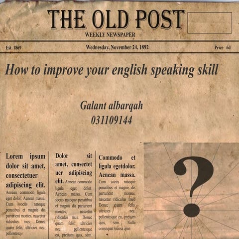 improve speaking skill