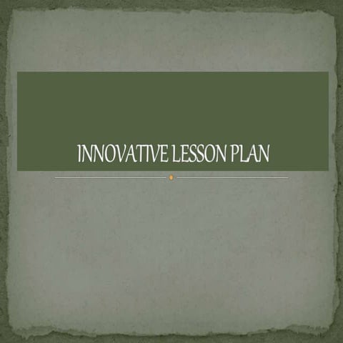 innovative lesson plan | PDF