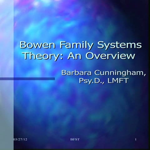 Bowen Family Systems: Model of Practice at www.Cunninghamtherapy.com