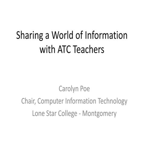 Power point presentation for atc teachers   san antonio