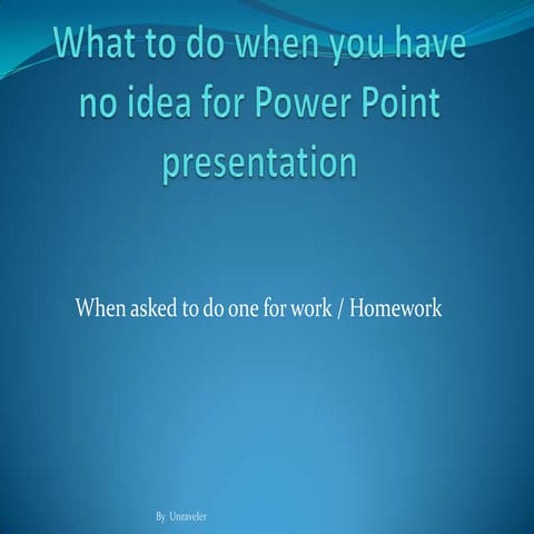 Power point presentations for dummies
