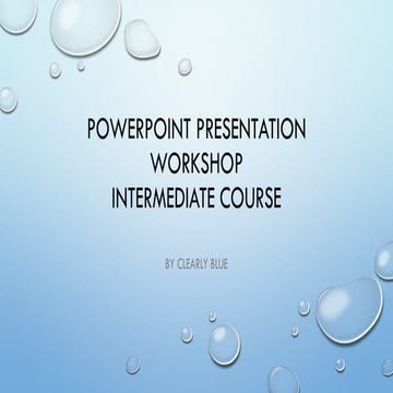 Power Point presentation workshop, 2018