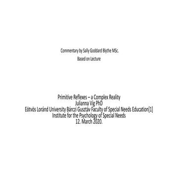 Response to Julianna Víg's lecture by Sally Goddard Blythe