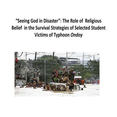 "Seeing God in Disaster": A Study on Typhoon Ondoy and the Filipino Youth (Fo...