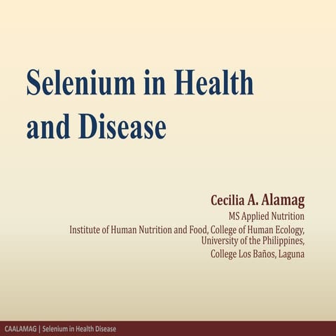 Selenium in Health and Nutrition